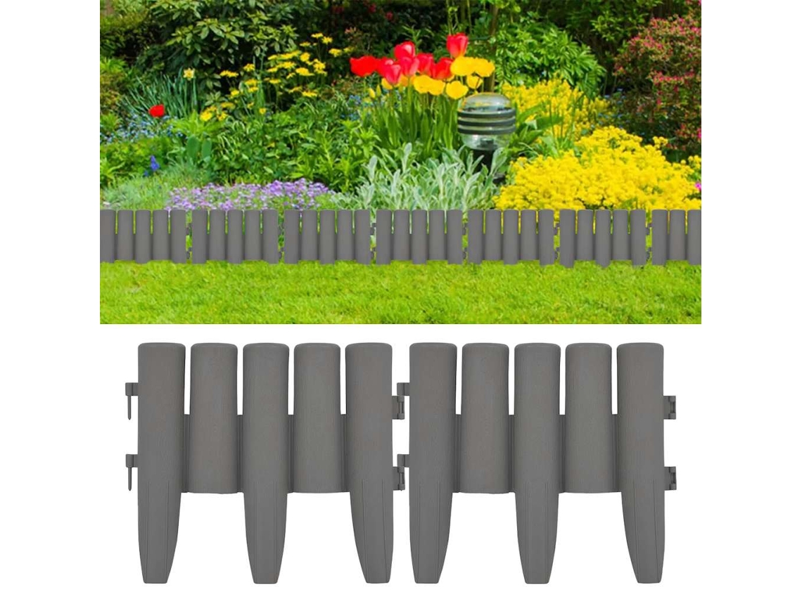Vidaxl Bordas De Relvado 36 Pcs 10 M Pp Cinzento