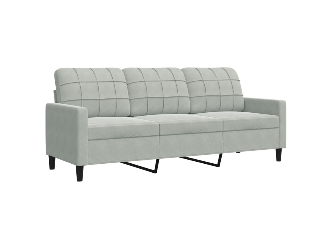 3-seater Sofa, 3-seater Sofas Vidaxl Cinzeto Veludo (n/a)