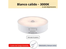 Luz Led Recarregável com Sensor de Movimento MDUG (luz Quente)