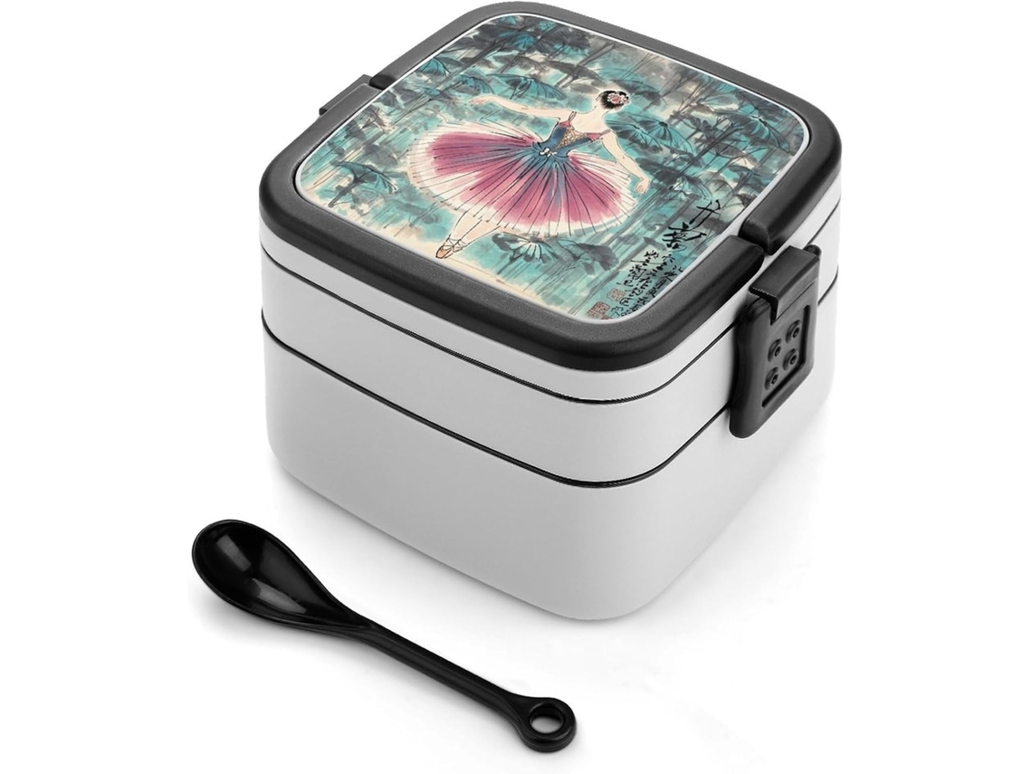Lancheira Bento Bailarina Clássica E Elegante, Empilhável Com Tampas, Térmica, À Prova De Vazamentos, Com