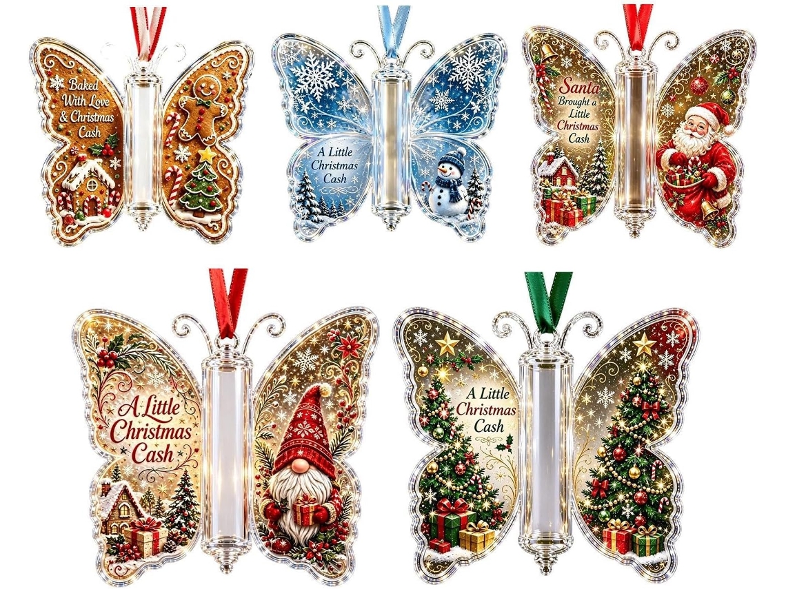 Enfeite De Natal Transparente Em Forma De Borboleta