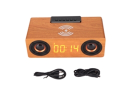 Relógio Despertador Retrô de Madeira LAXISCREED com Bluetooth | LAXISCREED