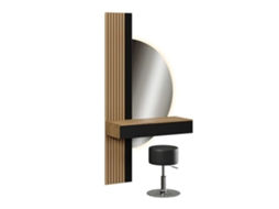 Coiffeuse Melina, 100cm Com Espelho Led E Banqueta, Carvalho/preto, Vicco 58446
