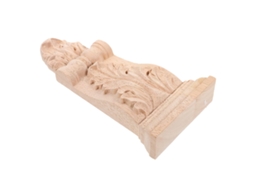 Console De Parede Em Madeira Maciça Entalhada, 10x21x3 Cm, Estilo Antigo.