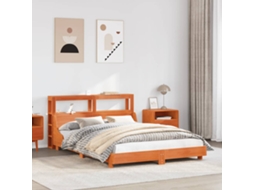 Vidaxl Cama Sem Colchão 120x200 Cm Madeira Pinho Maciça Castanho-mel