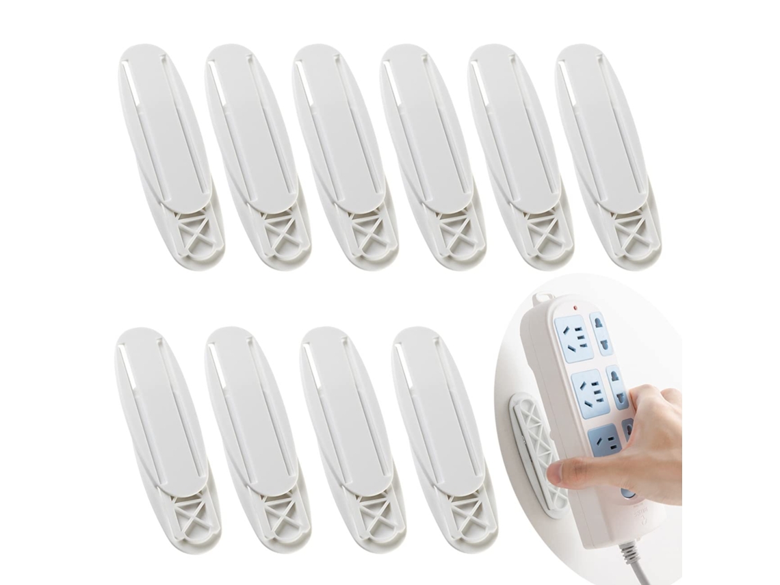 10 Peças Suporte De Parede Para Extensão,suporte Autoadesivo Para Extensão,fixação De Extensão Em Plástico,para Tomada Plug In Btforus