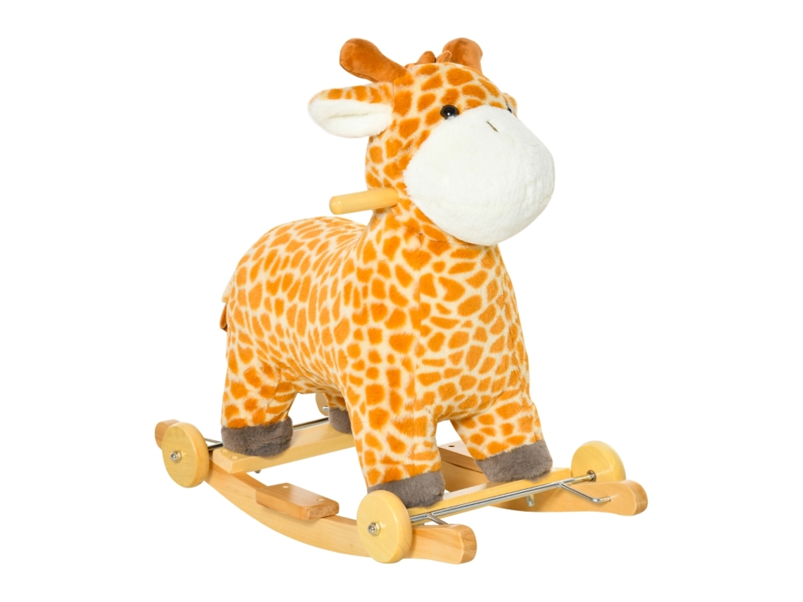 Girafa Balanço 2em1 Efeitos Sonoros Rodas Alças 3-6 Anos