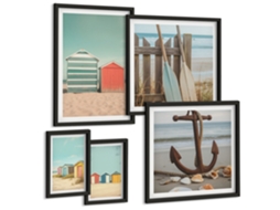 Conjunto De Pinturas Casinhas De Praia Marítimas Estilosas Espelharte (5 Peças)