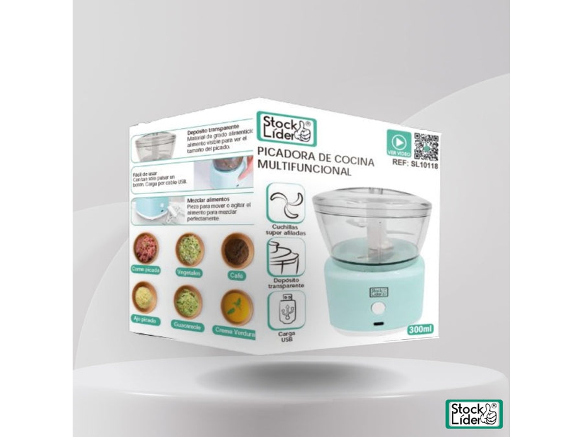 Picadora De Cozinha Multifuncional | Recarregável Usb | 300 Ml
