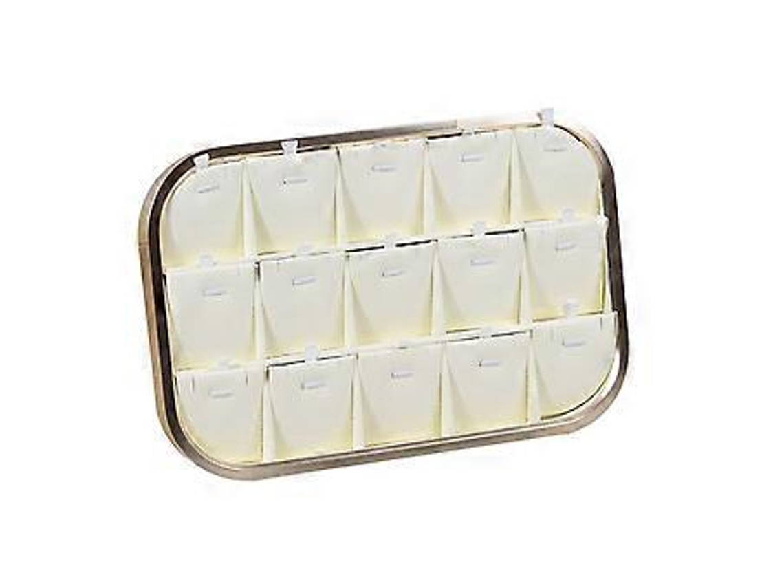 Bandeja organizadora de joias elegante e empilhável com gaveta para anéis, brincos, colares e organização doméstica, bege Slowmoose