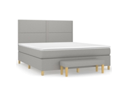 Box Spring Bed, Box Spring Beds Vidaxl Cinzeto Tecido (180 X 200 Cm)
