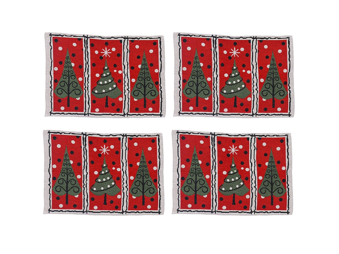 Jogos de Toalhas de Mesa de Natal Conjunto de 4 Acessório de Ano Novo RNEMITERY