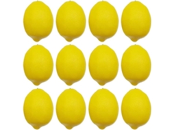 Limões Artificiais, Tamanho Grande 9, 4 Cm X 6, 4 Cm, Limão Artificial Vibrante, Limão de Plástico Amarelo Falso, Limão Amarelo 12 BRILVIBERA (grande)