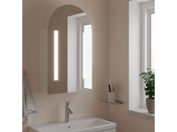 Vidaxl Armário Espelhado Arqueado P/ Casa De Banho C/ Luz Led Branco