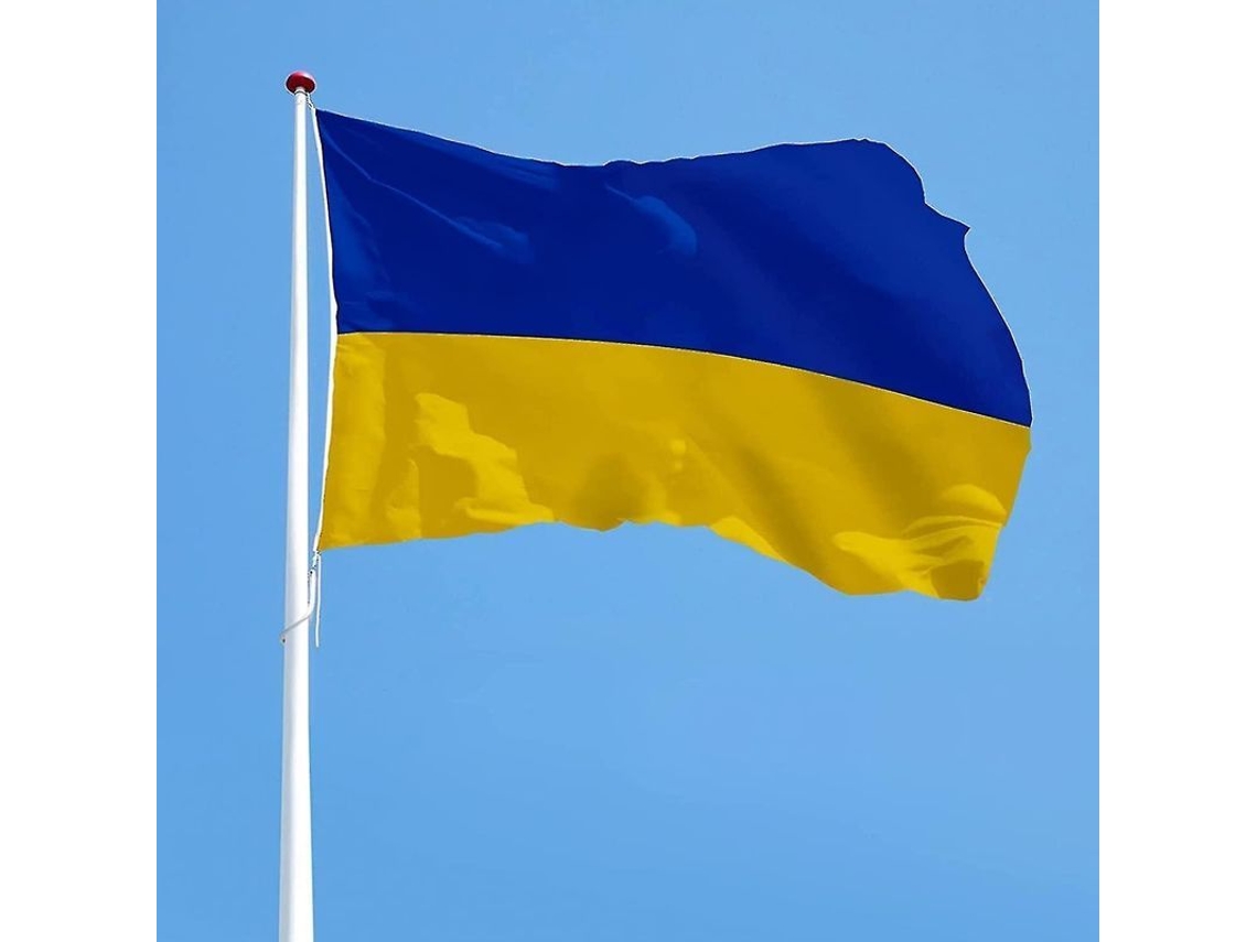 Bandeira Nacional Da Ucrânia 240cm X 160cm 100% Poliéster Com 2 Olhos De Metal