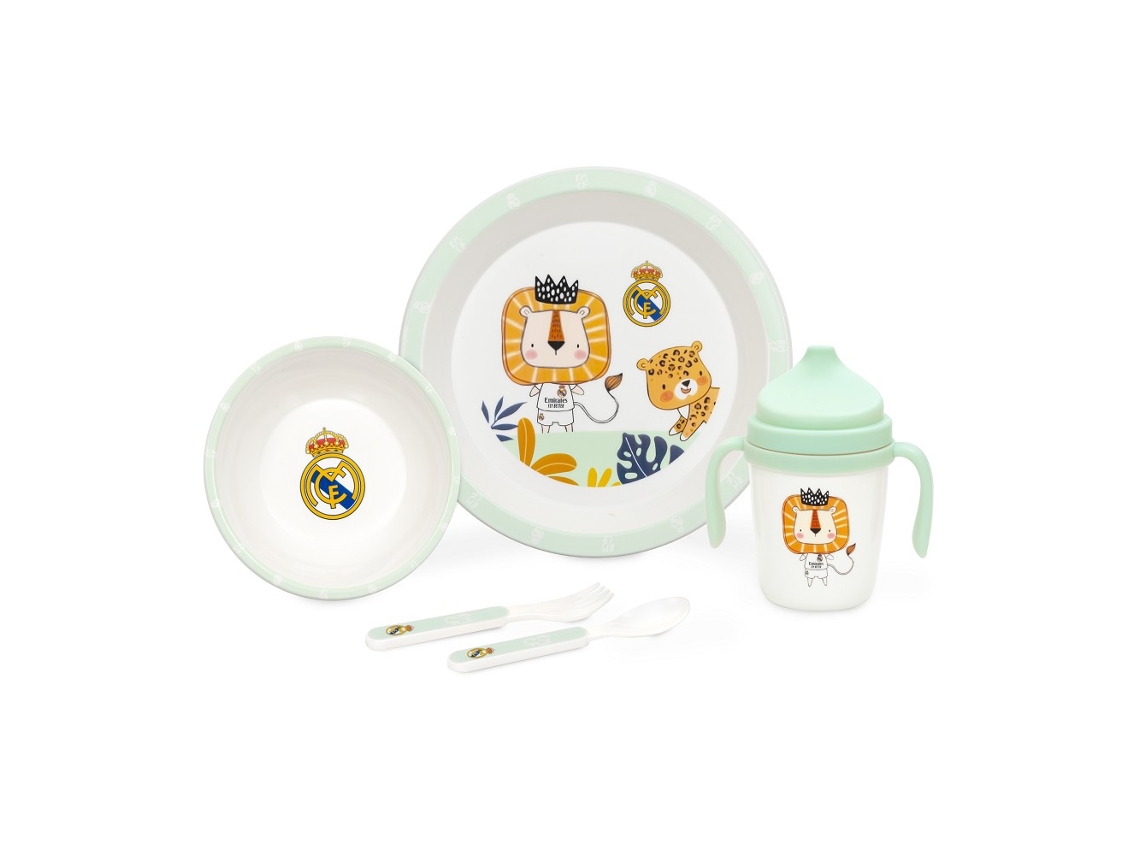 Conjunto Louça 5 Peças Real Madrid Verde