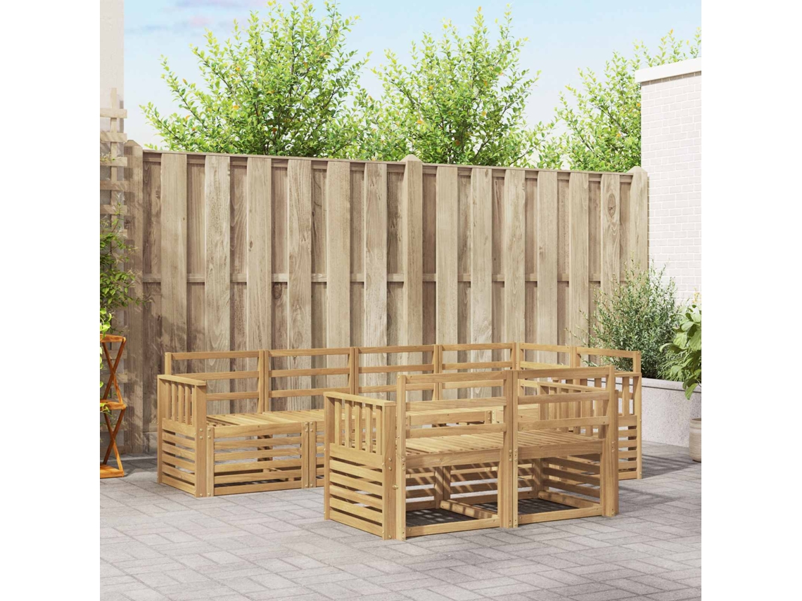 Vidaxl Conjunto De Sofás Para Exterior 7 Unid. Branco