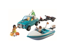 PLAYMOBIL PLAYMOBIL Mini-Pickup Surfer e Lancha com Figuras e Acessórios Multicor