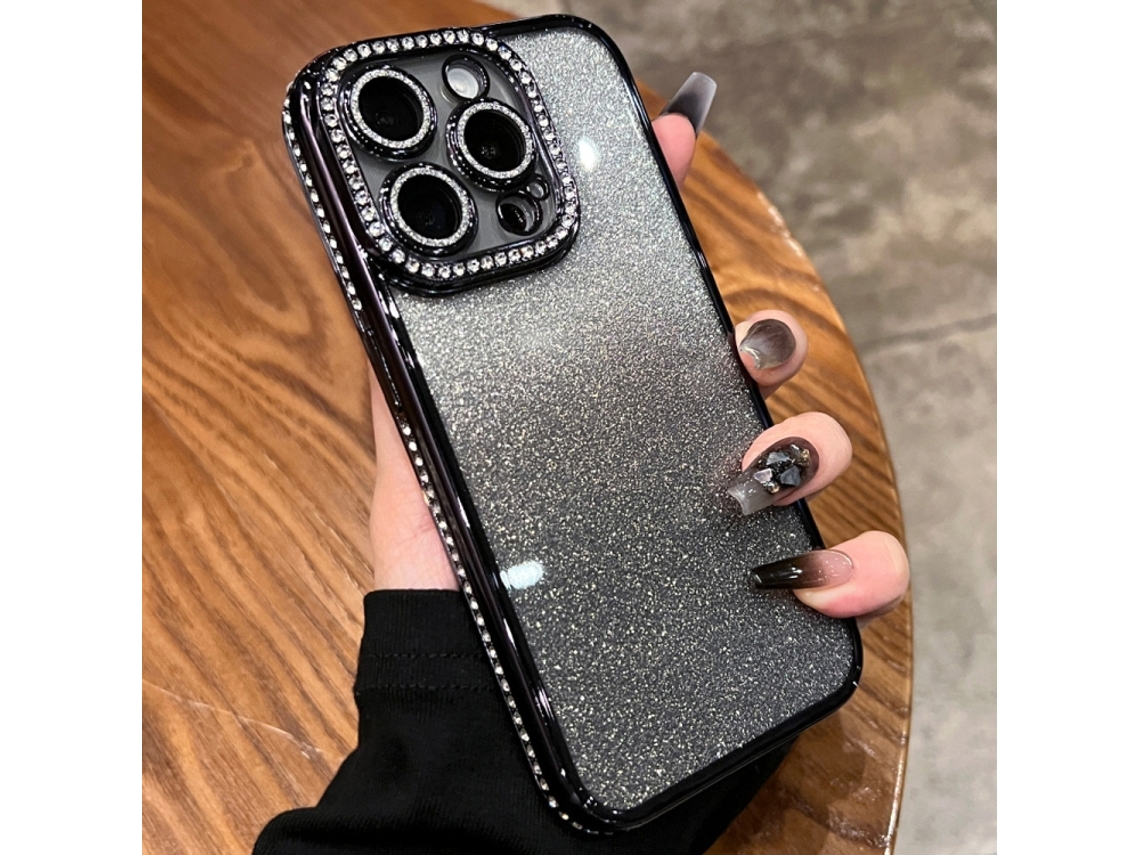 Capa De Tpu Para Iphone 13 Pro - Glitter Degradê De Diamante