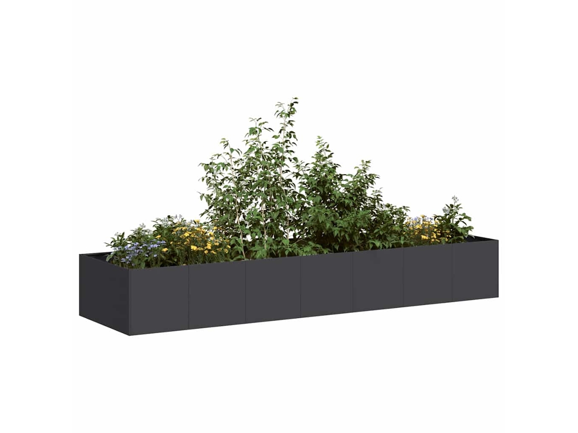 Vidaxl Vaso/floreira 280x80x40 Cm Aço Preto