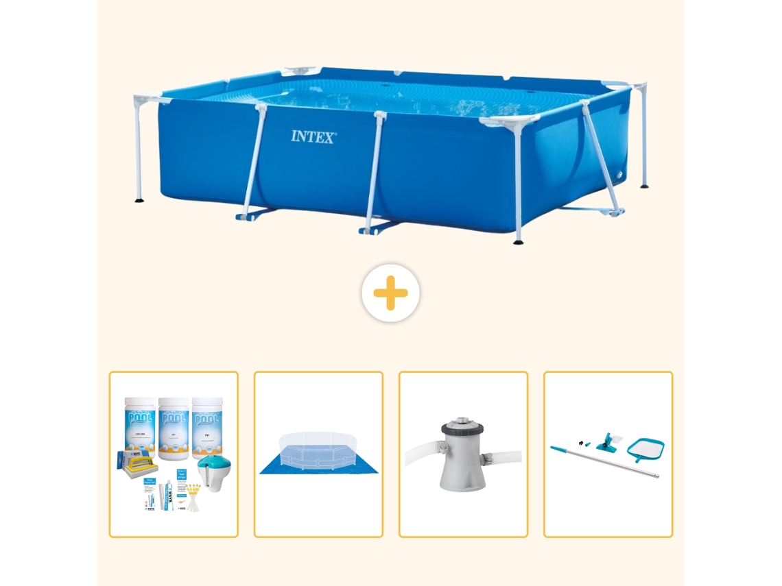 Intex Piscina Com Estrutura Retangular - 220x150x60 Cm - 5-peças S20817