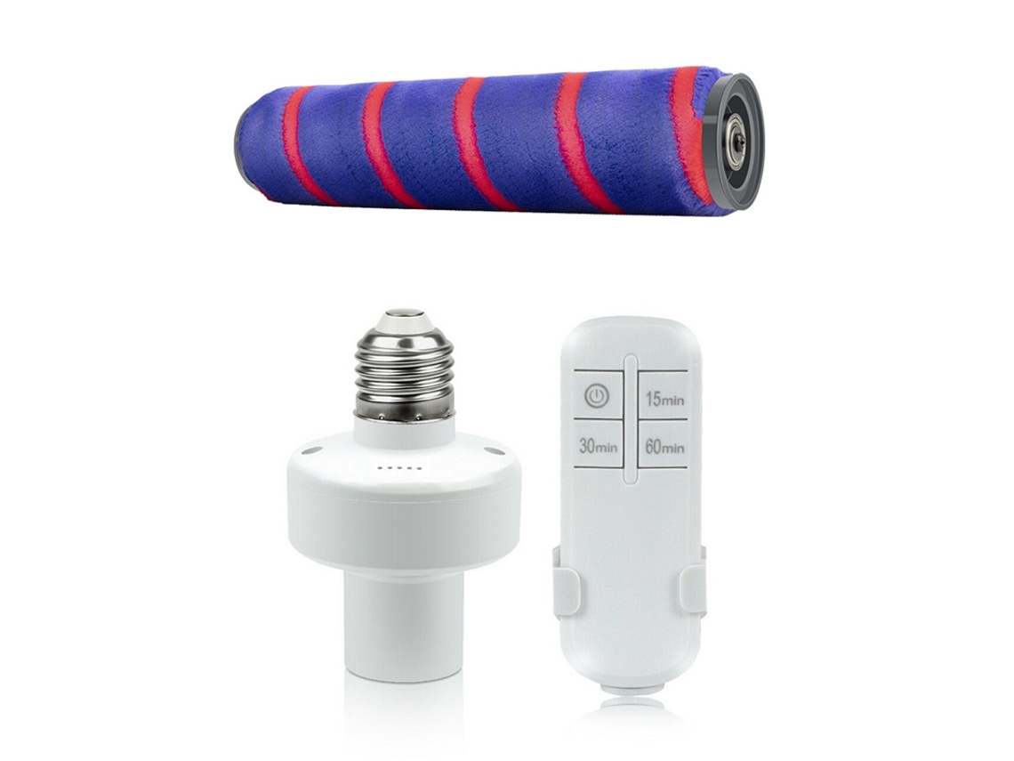 Controle remoto e26/e27 suporte lâmpada tampa inteligente Switch-Ac220V com cabeça de escova de rolo de piso para dyson v6 dc58 v7 v8 v10 v11