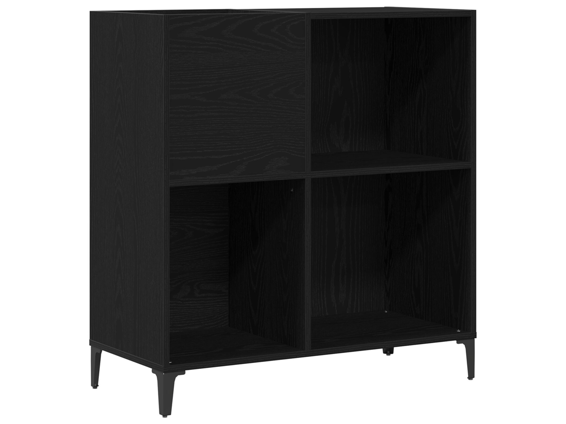 Conjunto 1 Armário Para Discos De Vinil Vidaxl Preto Derivados De Madeira (84,5 X 38 X 89 Cm)