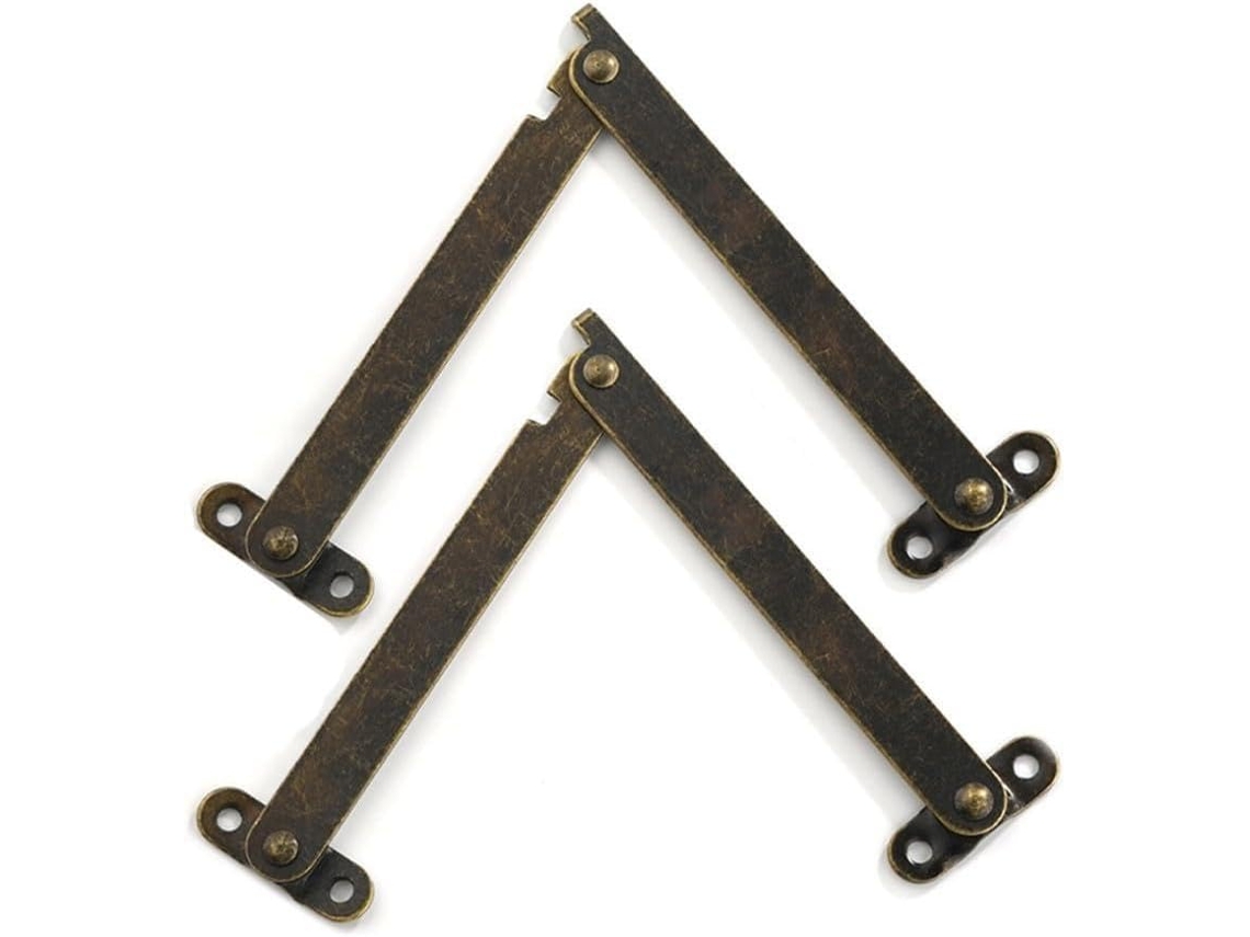 Conjunto De 2 Dobradiças Metal Para Suporte Tampa, Ferragens Em Bronze Antigo Para Caixa De Joias, Adega, Suportes