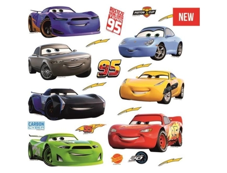 Adesivo De Parede Ag Design Disney Cars Multicolorido 30 X 30 Cm Vinil