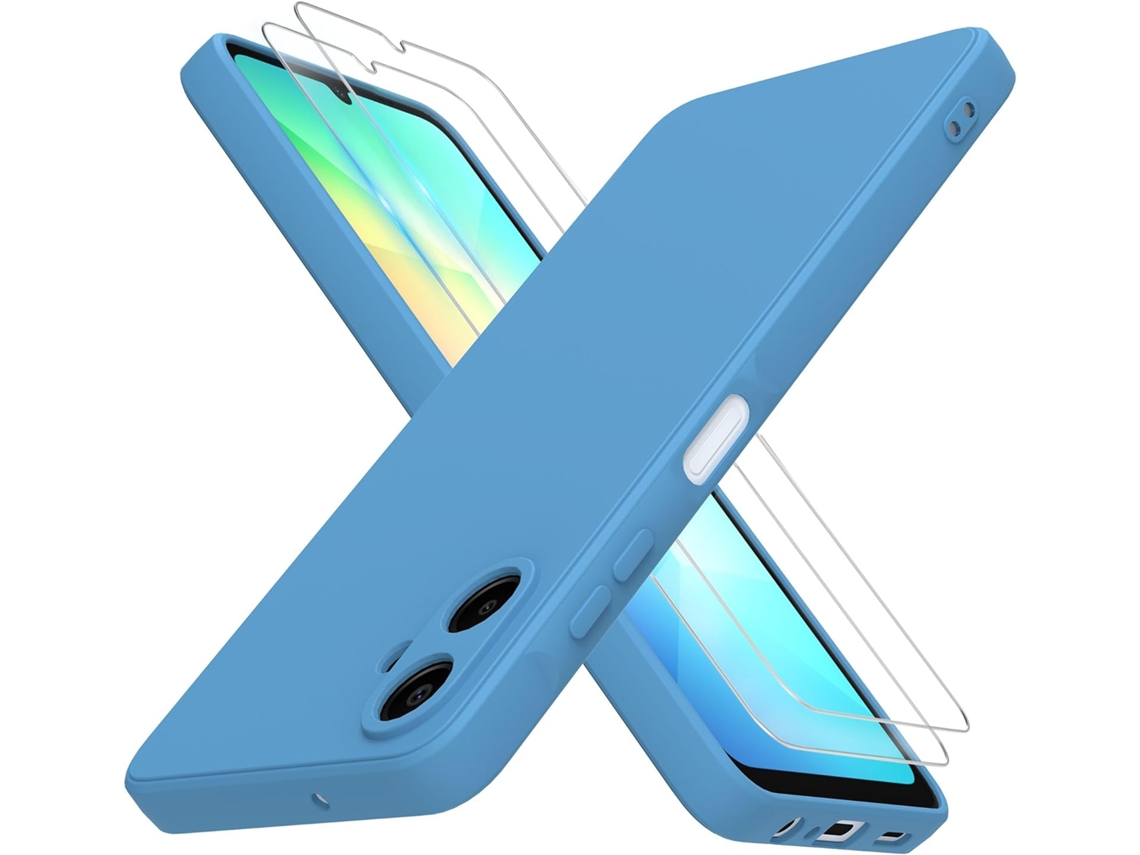 Capa Vidros Temperados Proteção Para Samsung Galaxy A06 Hongwe. Anti-choque Azul