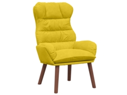 Conjunto 1 Poltrona Vidaxl Amarelo Veludo (69 X 74 X 93 Cm)