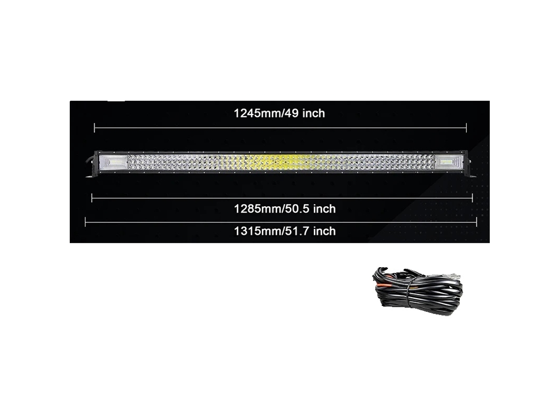 Barra De Luz Led, 540w De Brilho, À Prova Dágua Ip67,fio Reto De 50 Polegadas Oem