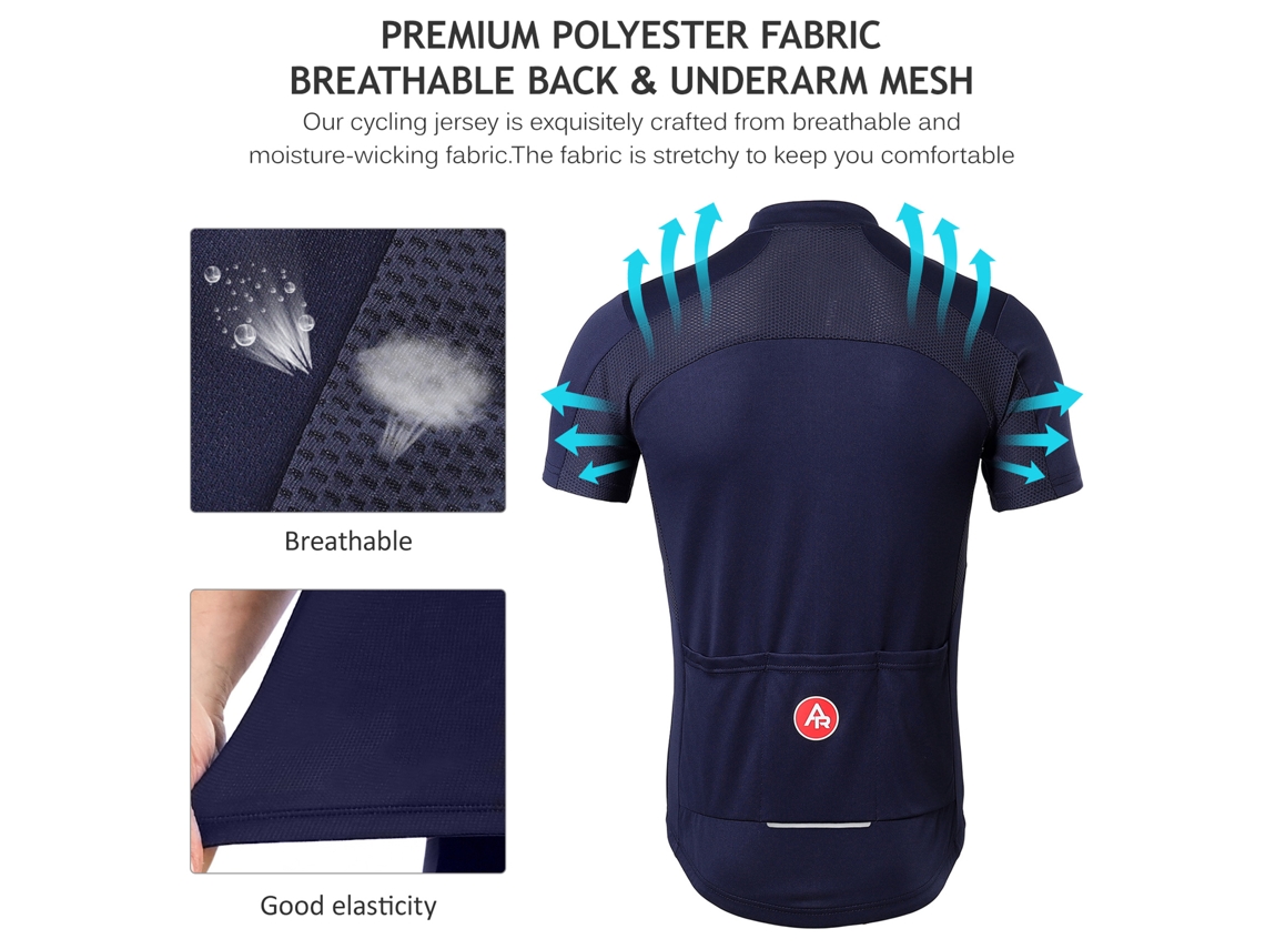 Camiseta De Ciclismo Com Mangas Curtas Para Homem, Secagem Rápida, Running E Treino Fitness