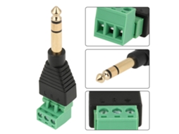 Conector Adaptador De Áudio Estéreo Verde 6.35mm