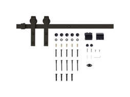 Kit Trilho Porta Correr 100kg Metal Preto 2m VELTRIX