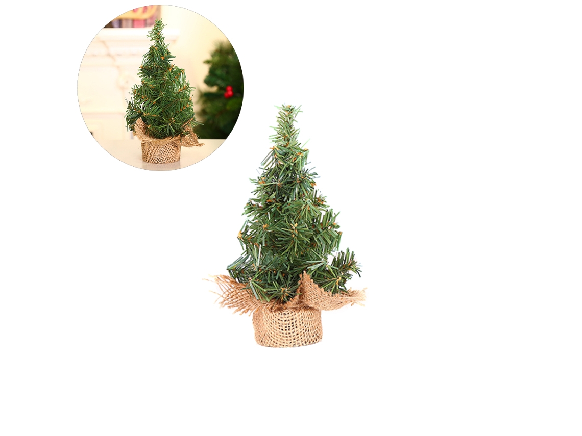 Mini Árvore De Natal (material De Estopa, Enfeite De Mesa) Eoocoo