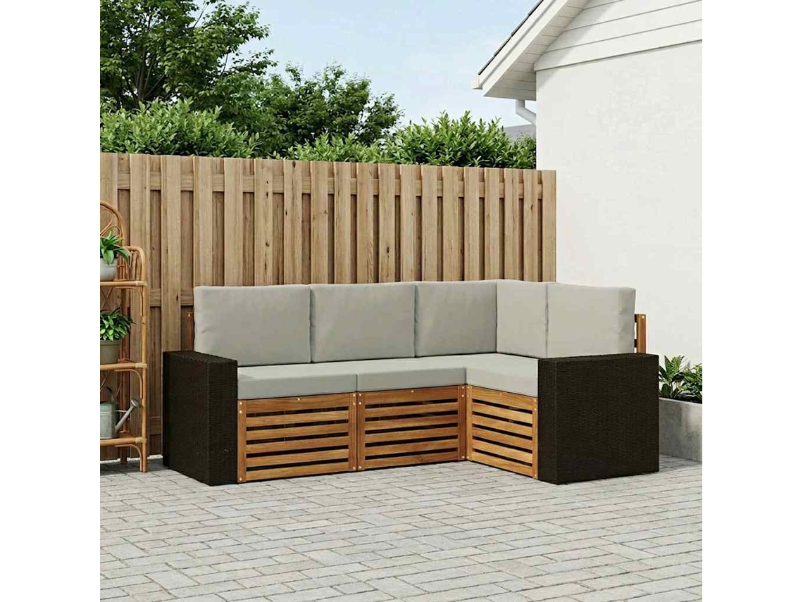 Vidaxl Conjunto De Sofás Para Exterior 4 Unid. Poliéster