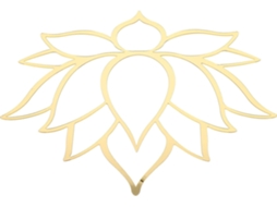 Espelho Parede Acrílico Dourado Formato Lótus Vazado Decoração Quarto Estar Adesivos Flores Colagens GOKOCO