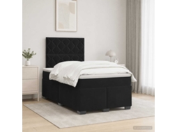 Vidaxl Cama Box Spring Com Colchão Preto 120 X 190 Cm Veludo