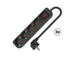 Extensão Com 4 Tomadas Com Interruptor Tm Electron Tmuad534sbk (preto 3680 W 4 Schuko)