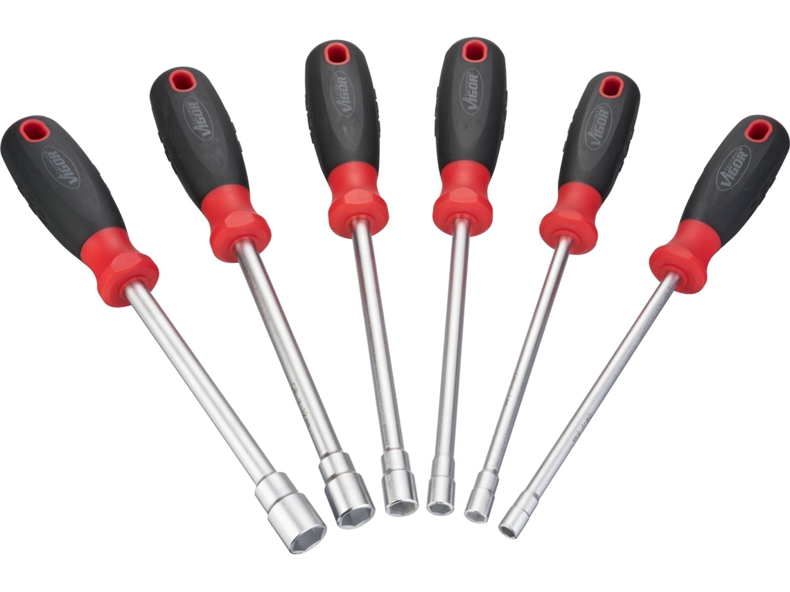 Conjunto de chave de fenda hexagonal VIGOR V4199 Perfil hexagonal externo 6 · 7 · 8 · 10 · 12 · 13 Número de ferramentas: