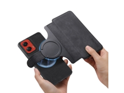 Capa Flip Para Moto G67/g77 - Com Design Magnético Destacável Preto Panoona