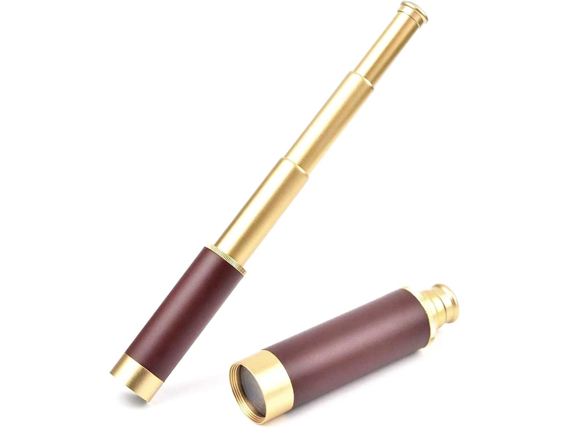 Smartphone, Lente Telefoto, Lentes para Celular, Mini Monóculo Retrátil À Prova D'água, Liga de Alumínio Vintage com Revestimento Cobre BRILVIBERA