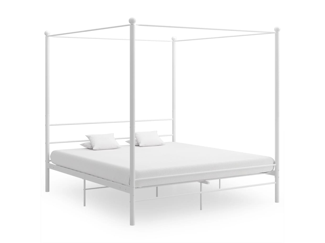 Bed Frame, Bed Frames Vidaxl Branco Metal (200 X 200 Cm)