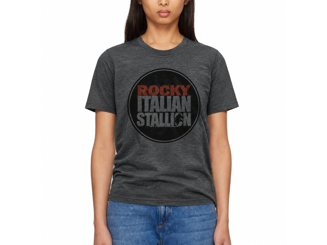 Rockinstone Rocky Movie Rky Seal Heather Black Adult T-shirt Size:xxl