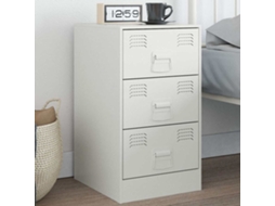 Vidaxl Mesa De Cabeceira 34,5x39x62 Cm Aço Branco