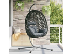 Vidaxl Cadeira Suspensa Tipo Ovo Vime Pe 104 X 100 X 191 Cm