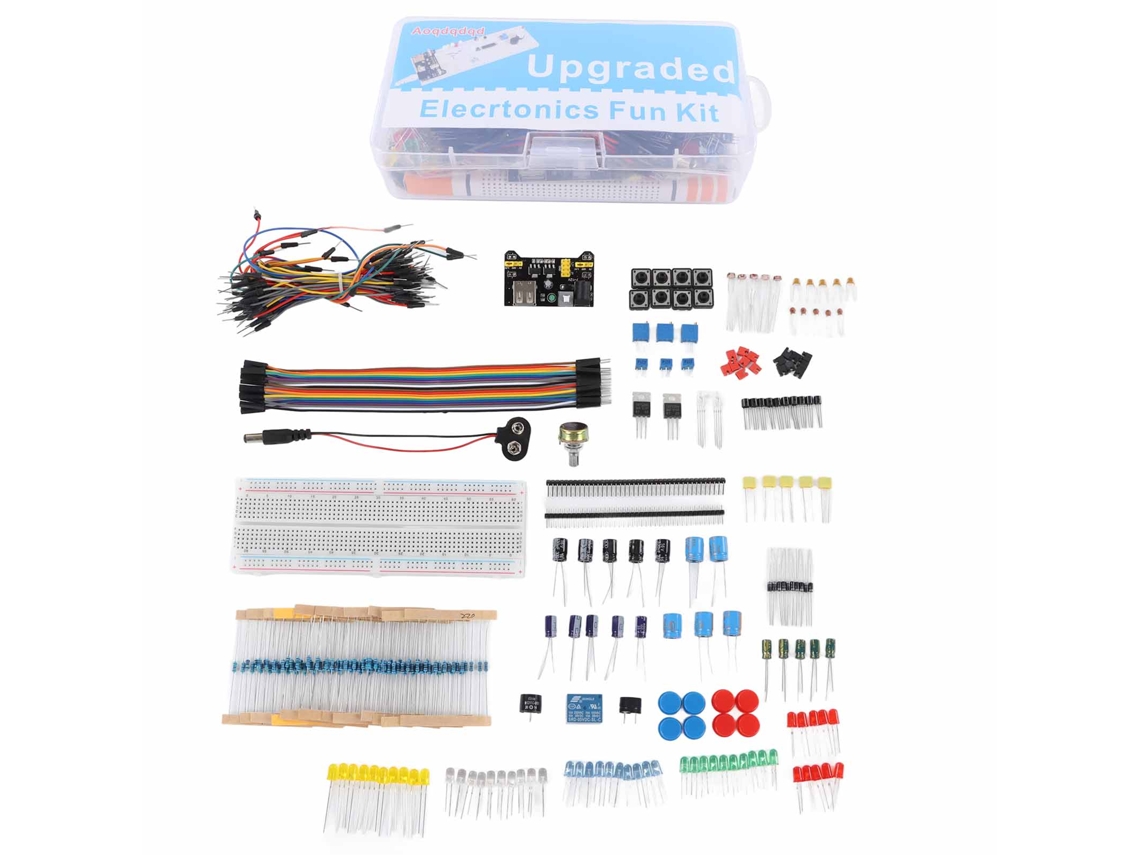 Kit inicial de componentes eletrônicos com protoboard 830 pontos para placa R3