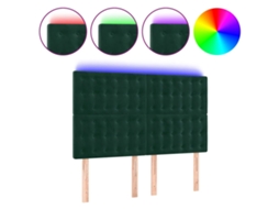 Cabeceira de Cama com Led Veludo Verde Escuro MAISON EXCLUSIVE (144x5x118 cm)