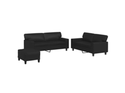 Sofa Set, Sofa Sets Vidaxl Preto Couro Artificial (n/a)